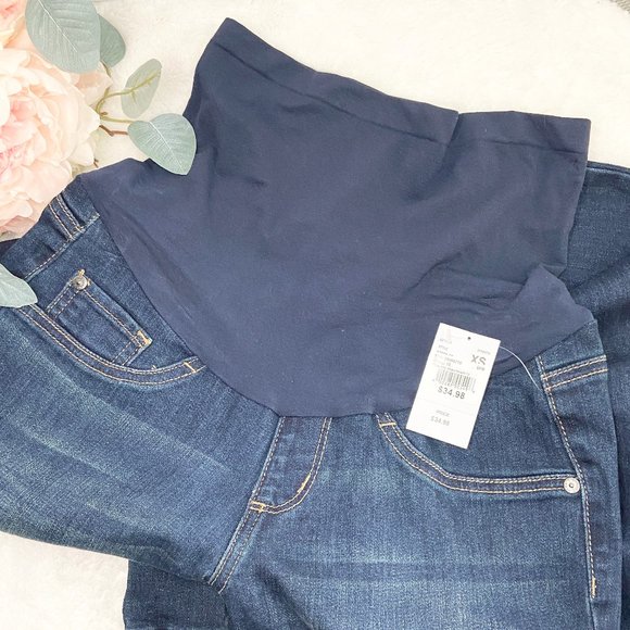 Motherhood Maternity Indigo Blue Straight Leg Denim Jeans Extra Small - Picture 7 of 11